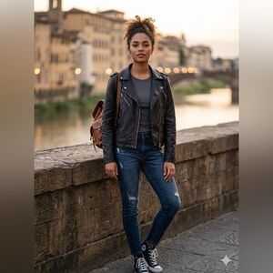 Levi's Sleek Black Leather Biker Jacket